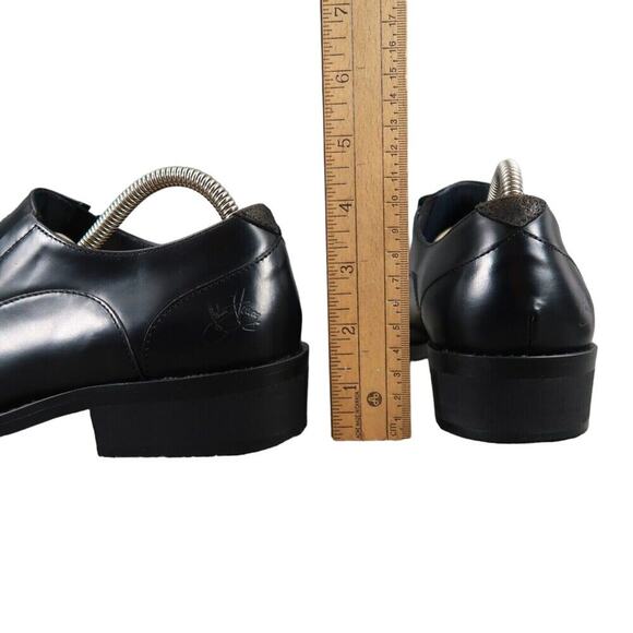 John Fluevog Shoes Mens 7.5 Loafer Slip On Black Leather Diamond Classic Vintage main image 8